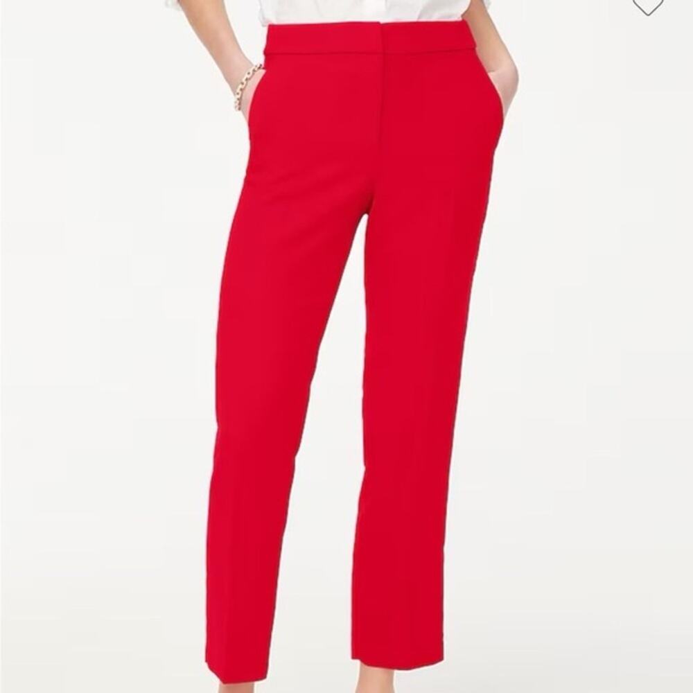 J. Crew Campbell Red Mid Rise Crop Work Trousers Size 4